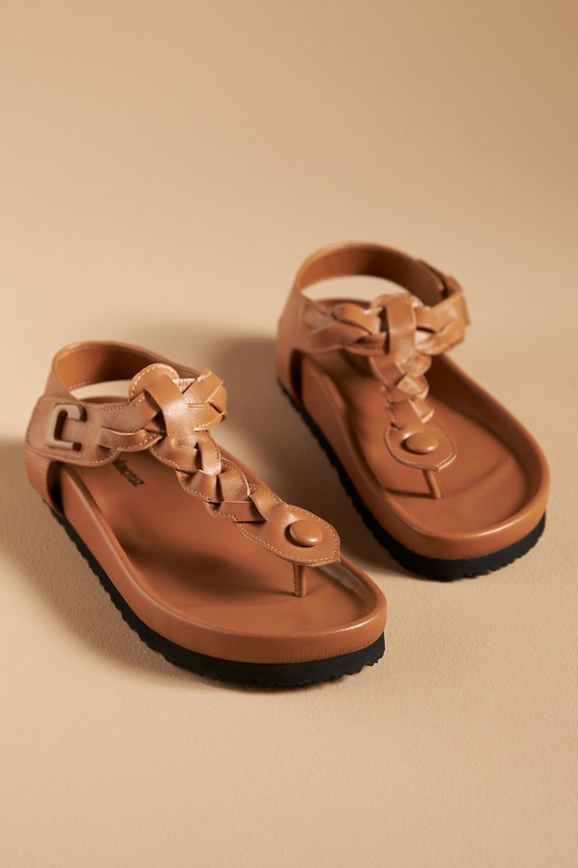 Lola Cruz Braided T-Strap Sandals #1