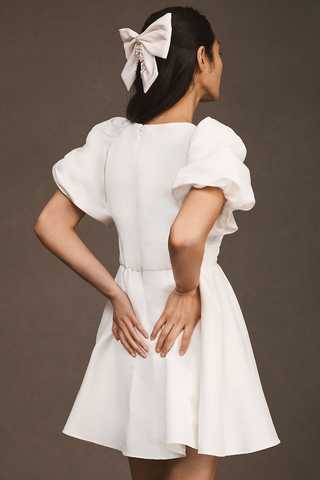 Sachin & Babi Beverly Puff-Sleeve Deep-V Mini Dress #3