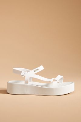 Shop Melissa Sporty Platform Sandals In White