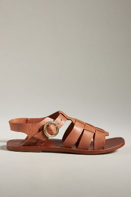 Shop Beek Starfish Slingback Sandals In Brown