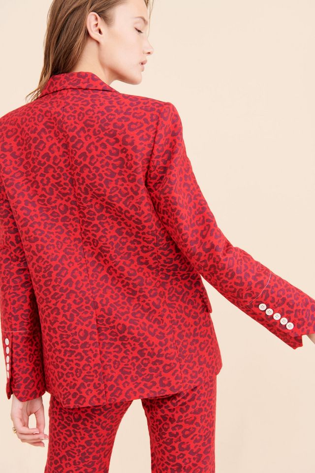 Zadig & Voltaire Leopard Jacquard Blazer in Rose