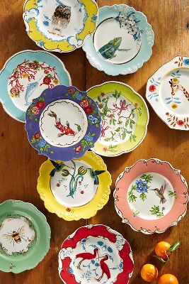 ANTHROPOLOGIE Lou Rota Nature Table Dessert Plate (Bee