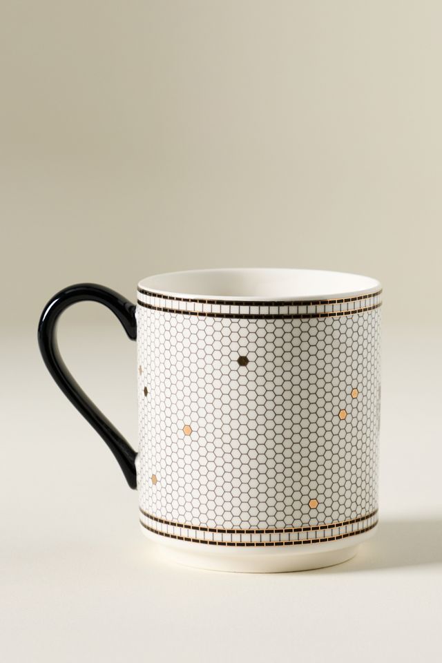 Bistro Tile Stoneware 24k Gold Accent Jetsetter Mug #3