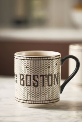 Bistro Tile Stoneware 24k Gold Accent Jetsetter Mug
