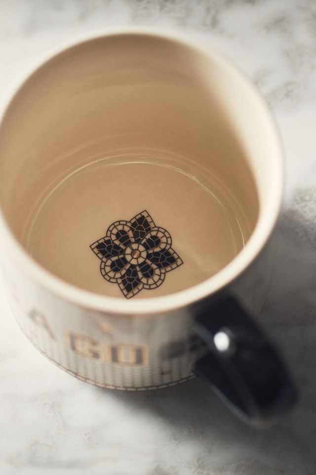 Bistro Tile Stoneware 24k Gold Accent Jetsetter Mug #1
