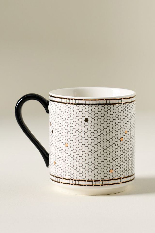 Bistro Tile Stoneware 24k Gold Accent Jetsetter Mug #3