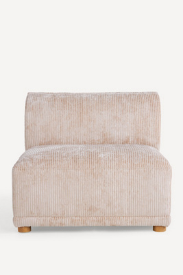 Anthropologie Corduroy Celine Modular Armless Chair In Brown