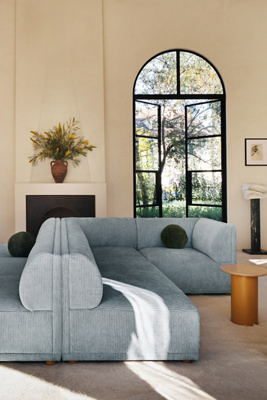 Anthropologie Corduroy Celine Modular Armless Sofa