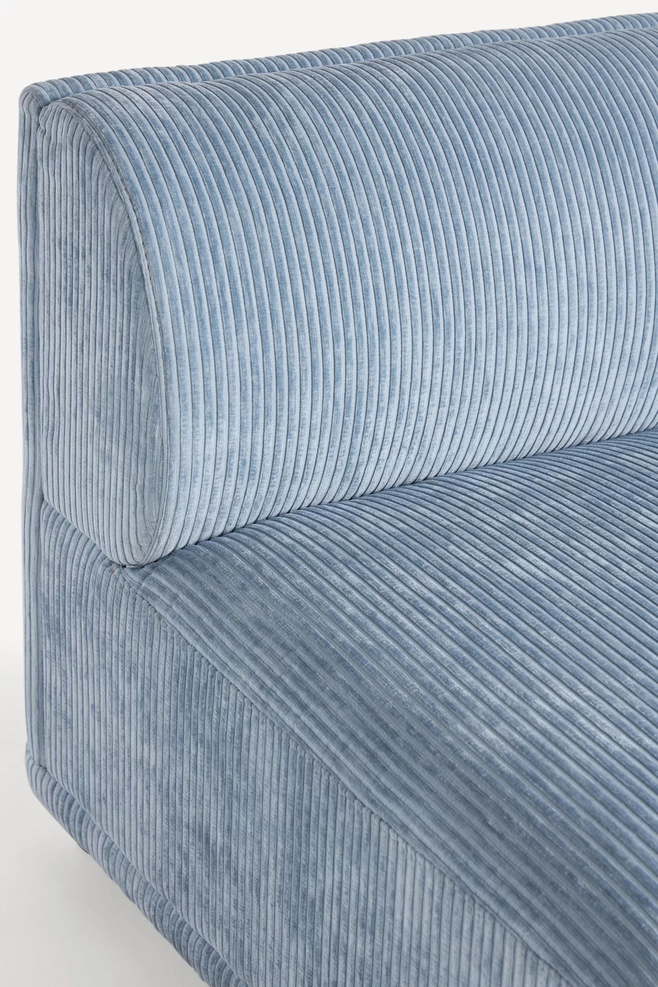 close-up of vertical corduroy texture on upholstery
