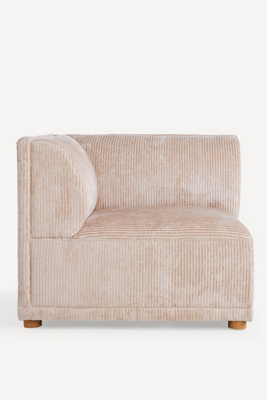 Anthropologie Corduroy Celine Modular Corner Chair In White