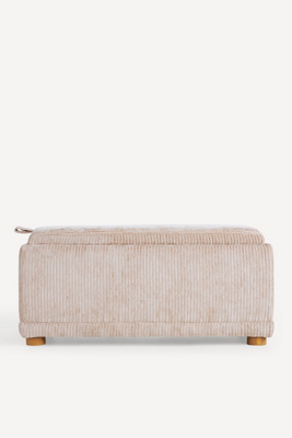 Anthropologie Corduroy Celine Small Storage Ottoman In Neutral