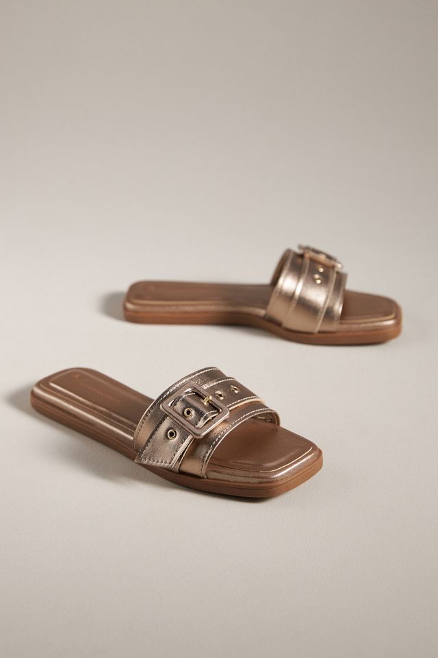 By Anthropologie Buckle Slide Sandals #1