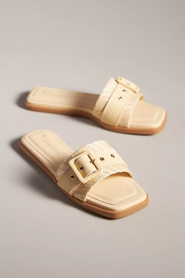 By Anthropologie Buckle Slide Sandals