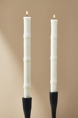 Shop By Anthropologie Bamboo Taper Candles, Set Of 2 In White