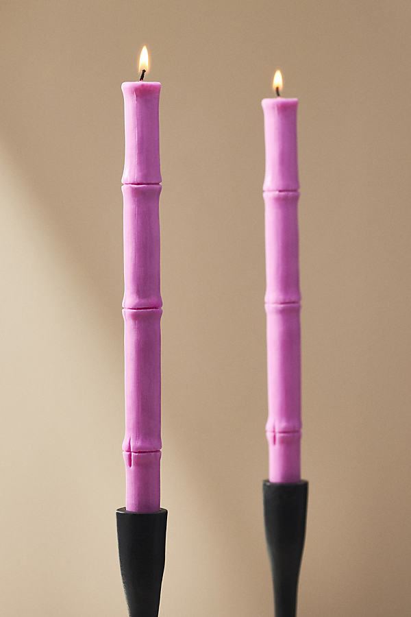 Bamboo Taper Candles, Set of 2