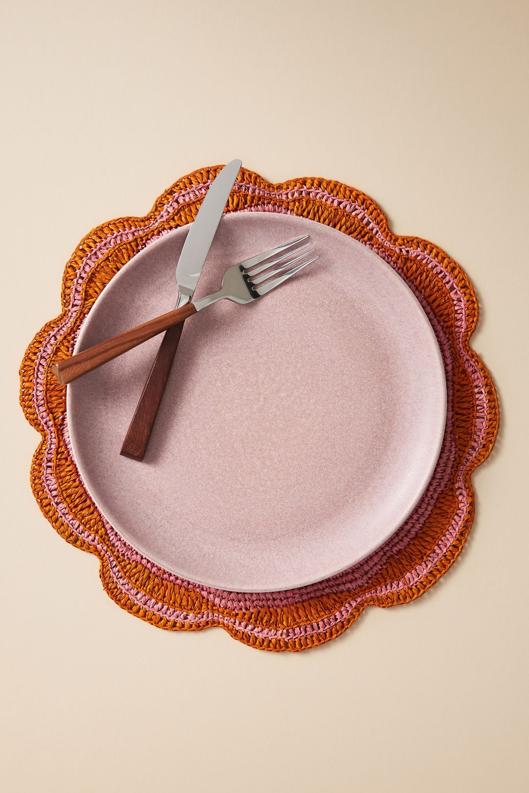 Payton James Handwoven Garden Party Placemat - Pink/Orange, One Size