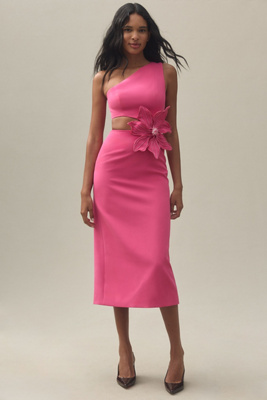 PatBO Flower Appliqué Midi Dress | Anthropologie