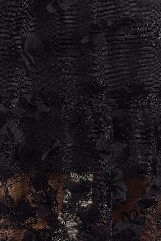 Helsi Audrey Square-Neck Floral Applique Sheer Midi Dress #4