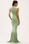 Norma Kamali Sleeveless Deep V-Neck Shirred Stretch Jersey Fishtail Gown
