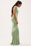 Norma Kamali Sleeveless Deep V-Neck Shirred Stretch Jersey Fishtail Gown