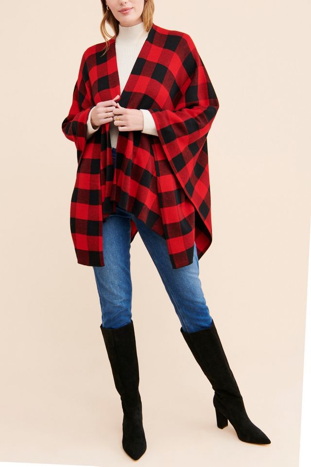 Checked Poncho