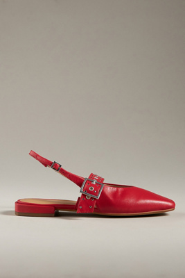 Intentionally Blank Pearl Slingback Natural Sole Ballet Flat In Red