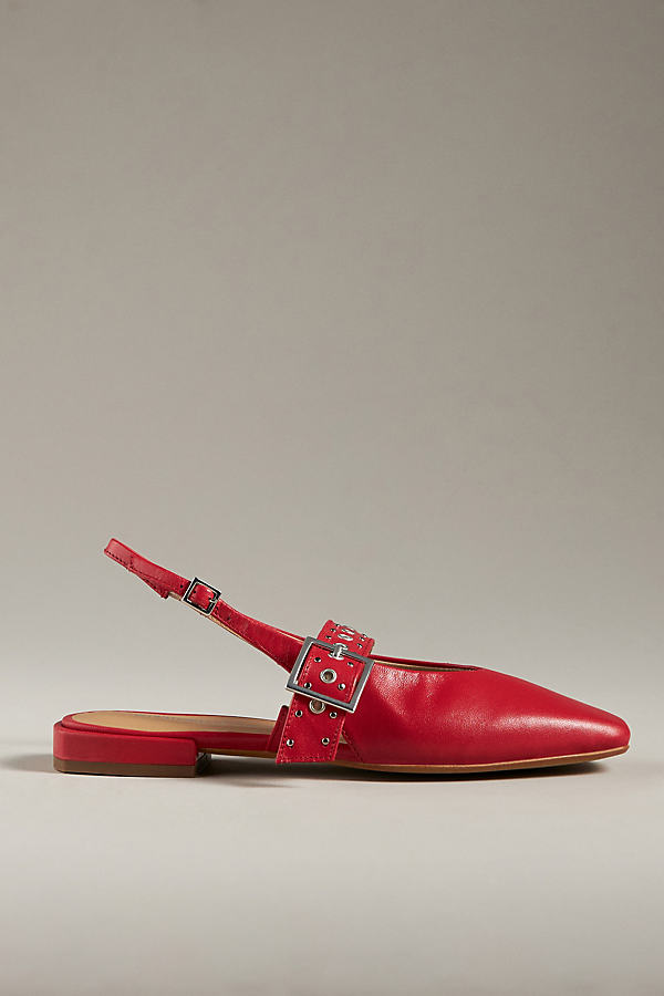 Shop Intentionally Blank Pearl Slingback Flats In Red