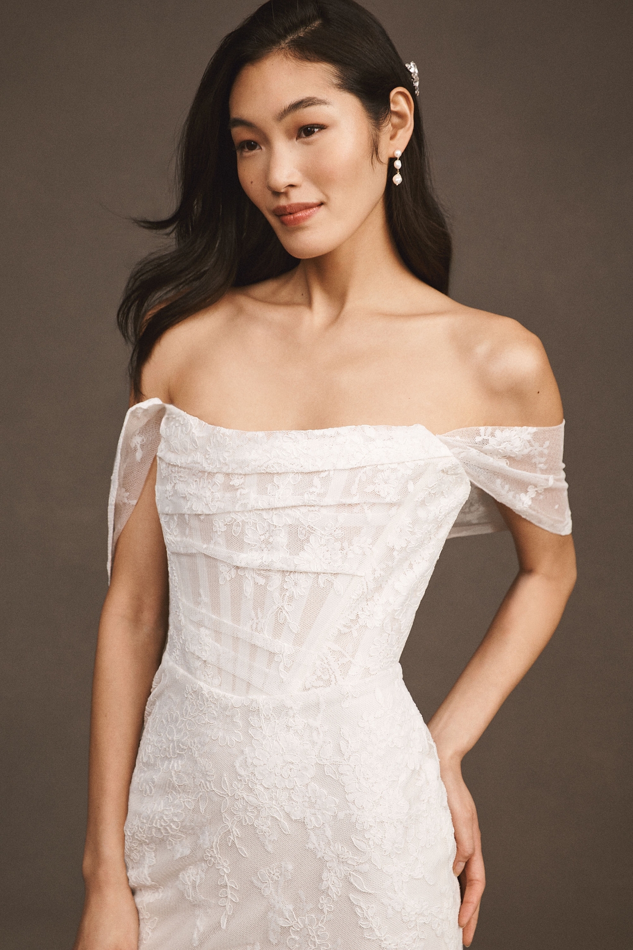 Watters Emilia Strapless Corset Gown