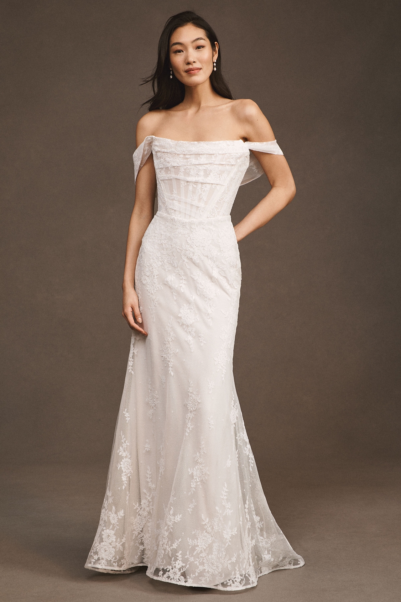 Watters Emilia Strapless Corset Wedding Gown