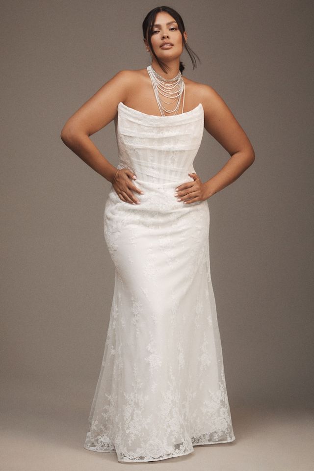 Watters Emilia Strapless Corset Wedding Gown #7