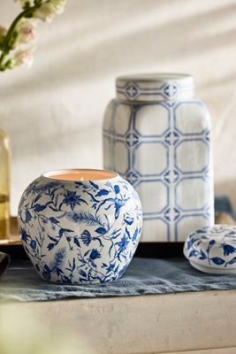 Ceramic Jar Candle, Chinoiserie