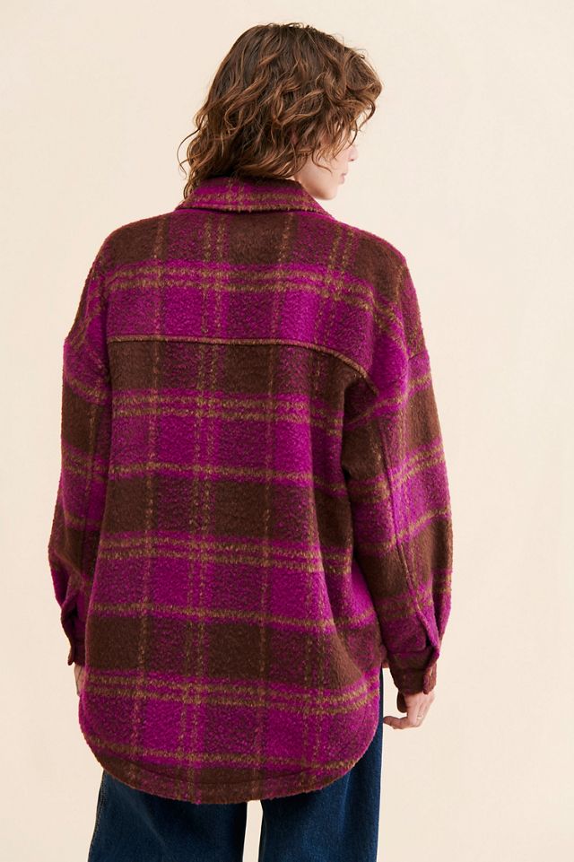 Good American Plaid Oversized Shirt Jacket #1