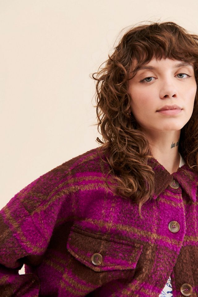 Good American Plaid Oversized Shirt Jacket #2