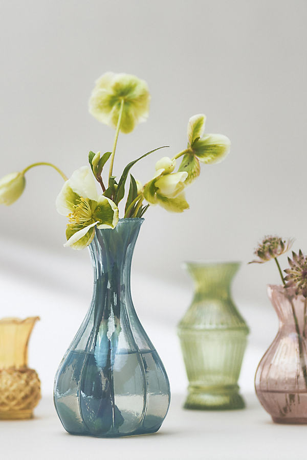 Anthropologie Pastel Bud Vases, Set Of 4 In Green