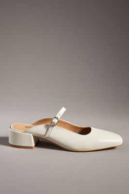 Maeve Mary Jane Mules In Beige