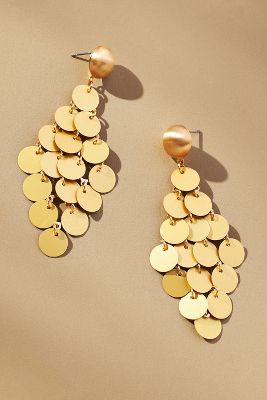 By Anthropologie Small Paillette Drop Earrings In Gold
