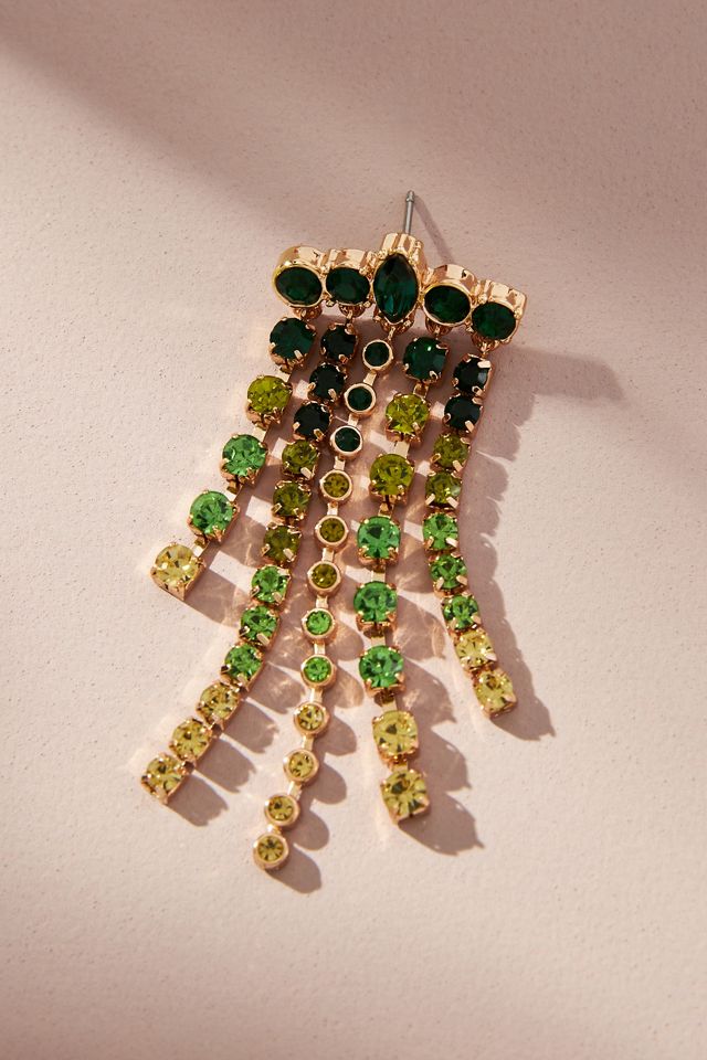 Crystal Fringe Drop Earrings #1