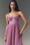 Hutch Amara Bustier Pleated Tulle Fit & Flare Midi Dress