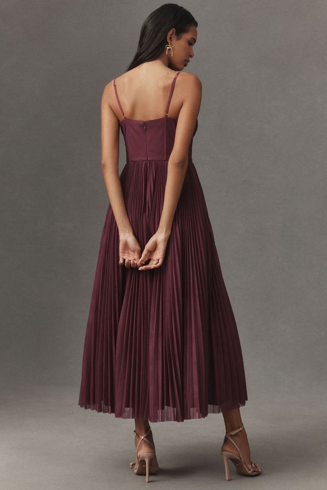 Hutch Amara Corset Pleated Tulle Fit & Flare Midi Dress #1
