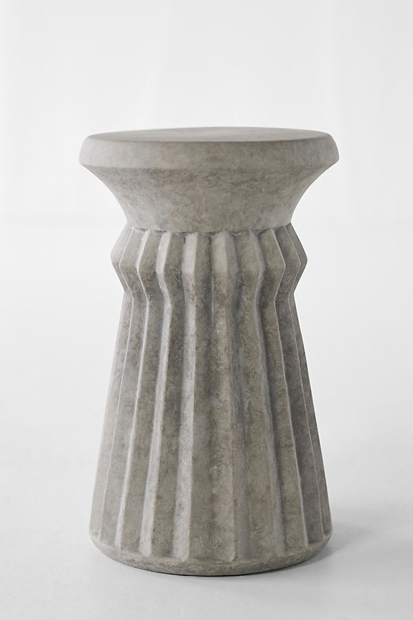 Anthropologie Column Ceramic Side Table In Gray
