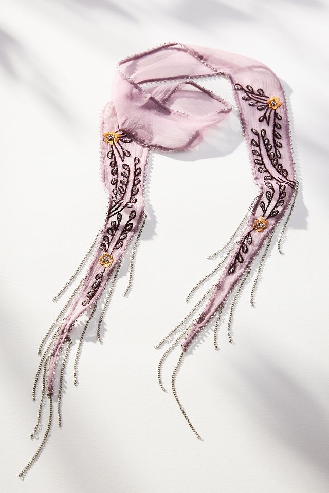 Chan Luu Lavender Scarf Necklace