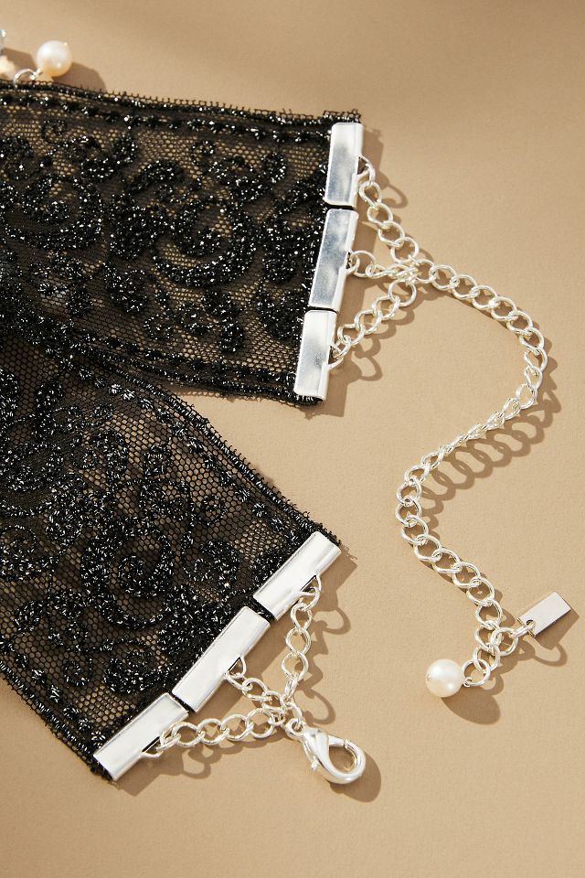 Chan Luu Adelaide Lace Pearl Crystal Choker