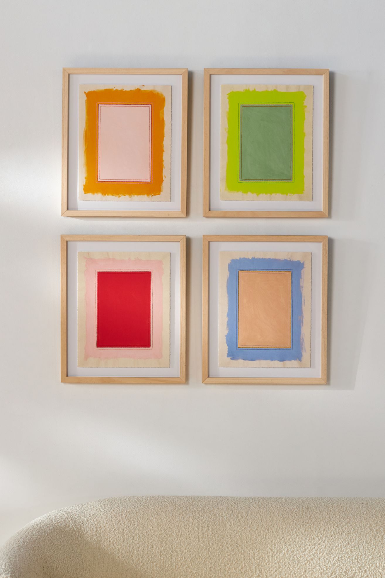 Abstract Color Field Wall Art - Red, One Size