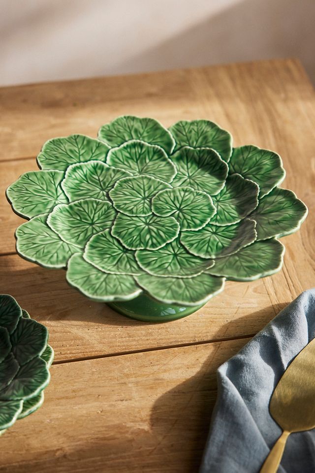 Ceramic Geranium Leaf Cake Stand #1