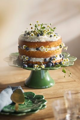 Ceramic Geranium Leaf Cake Stand