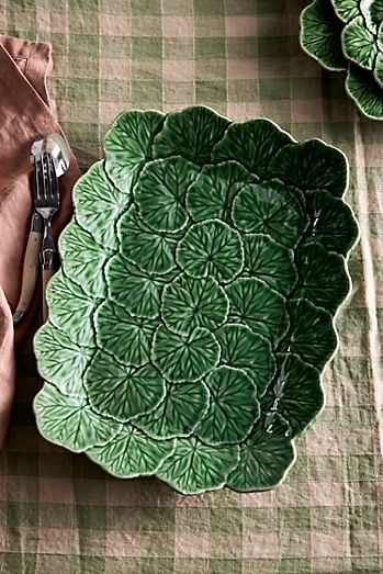 Ceramic Geranium Leaf Serving Platter