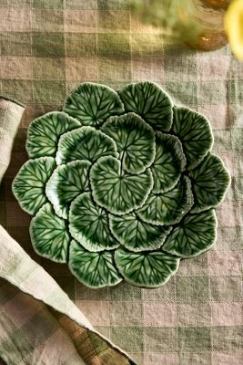 Terrain Ceramic Geranium Leaf Fruit Dish In Green