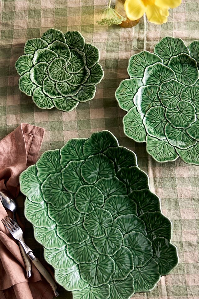 Ceramic Geranium Leaf Fruit Dish #1