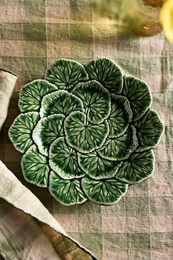 Ceramic Geranium Leaf Fruit Dish