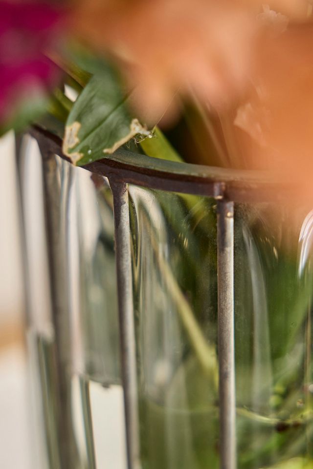 Glass + Iron Cylinder Vase